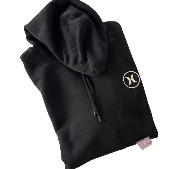 Hurley Icon Fleece Hoodie Black XL Pullover Logo Graphic Hooded Sweatshirt - Picture 8 of 8